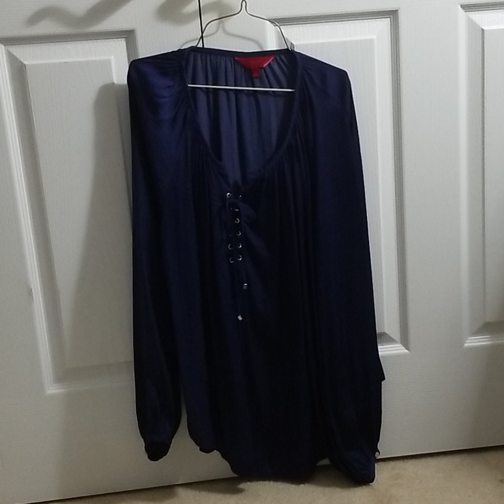 Jennifer Lopez tie neck blouse